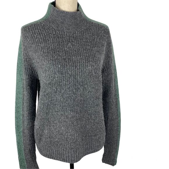 Abercrombie & Fitch Ribbed Sweater Cropped Mock Neck Gray Womens Size Small - Picture 1 of 9